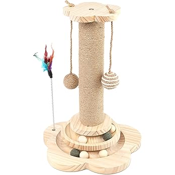 Petal-Shaped Wooden Scratcher Tree