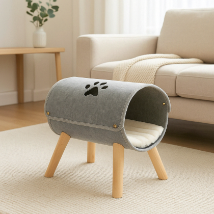 Felt Cat Tunnel Bed Scandi Felt Cat Tunnel Bed
