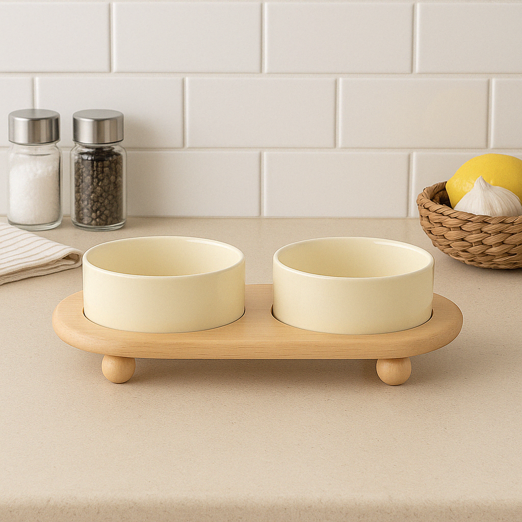 Ceramic Elevated Cat Bowl