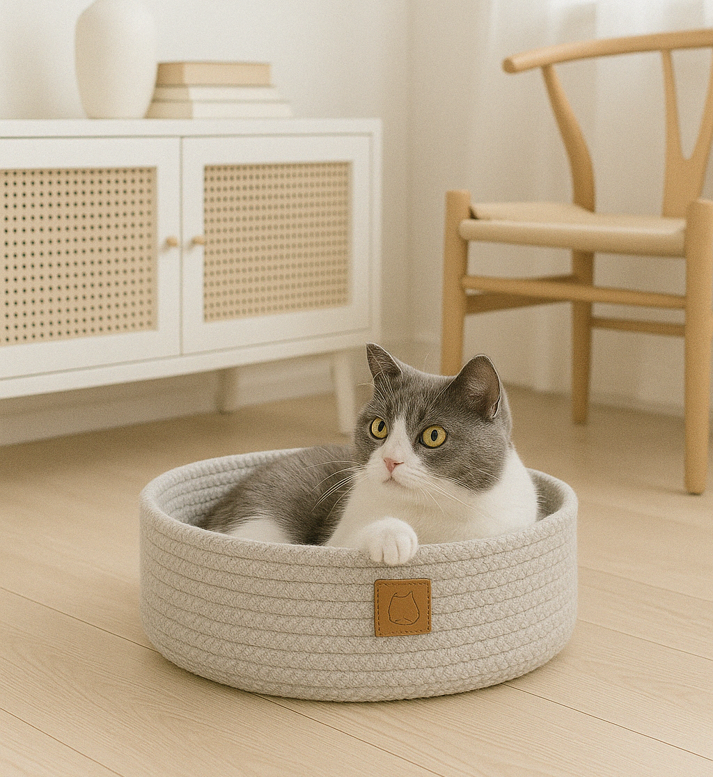 Woven Cotton Rope Cat Bed